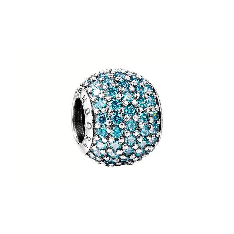 Pandora Pavé zirconia 925 silver charm teal 791051MCZ