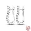 Charms Double Hoop Earrings For Women 100% 925 Silver Cubic Zircon Heart Star Moon Earrings Elegant Birthday Jewelry Gifts