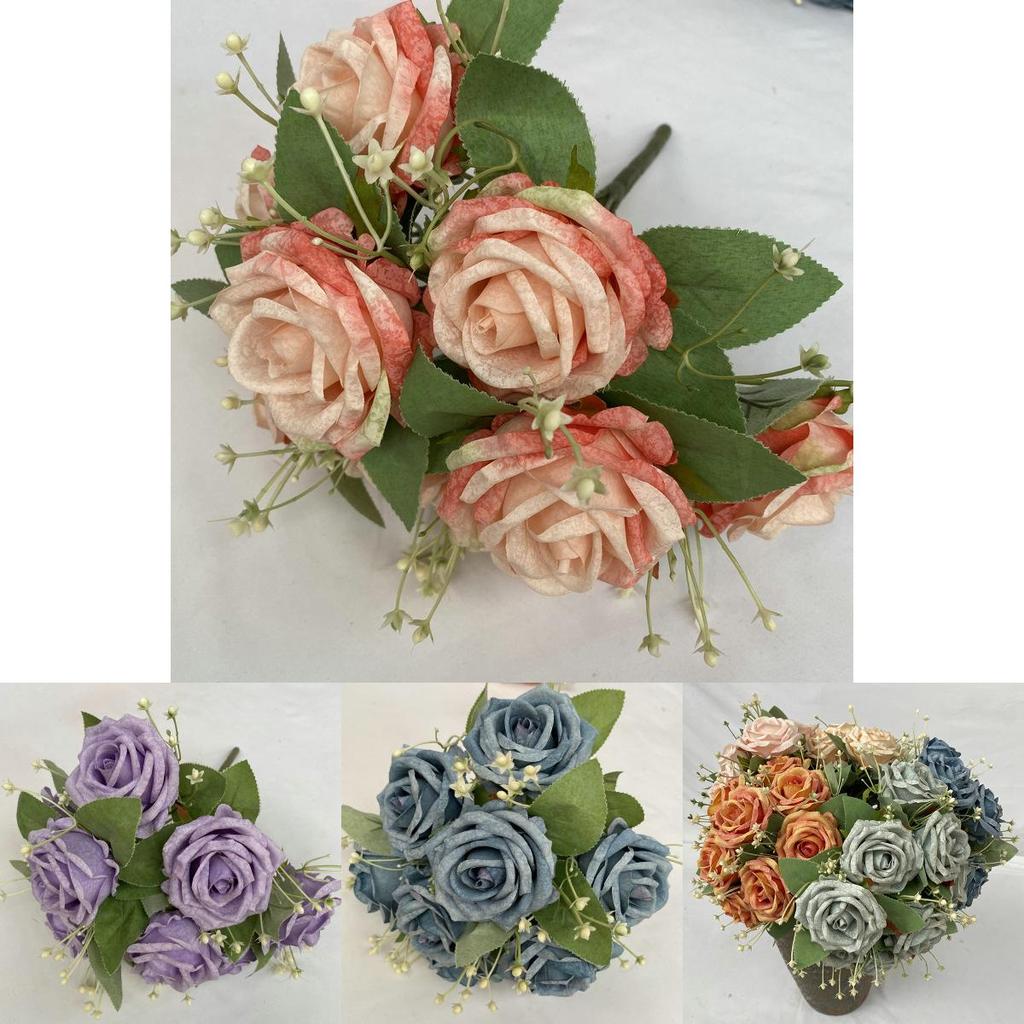 Искусственная композиция с розами в вазе для свадебной фотосъемки и оформления мероприятий