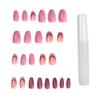1 Set Women Glitter FALSE Pink-Purple Nails with Glue Wearable Color Gel Fake Nails