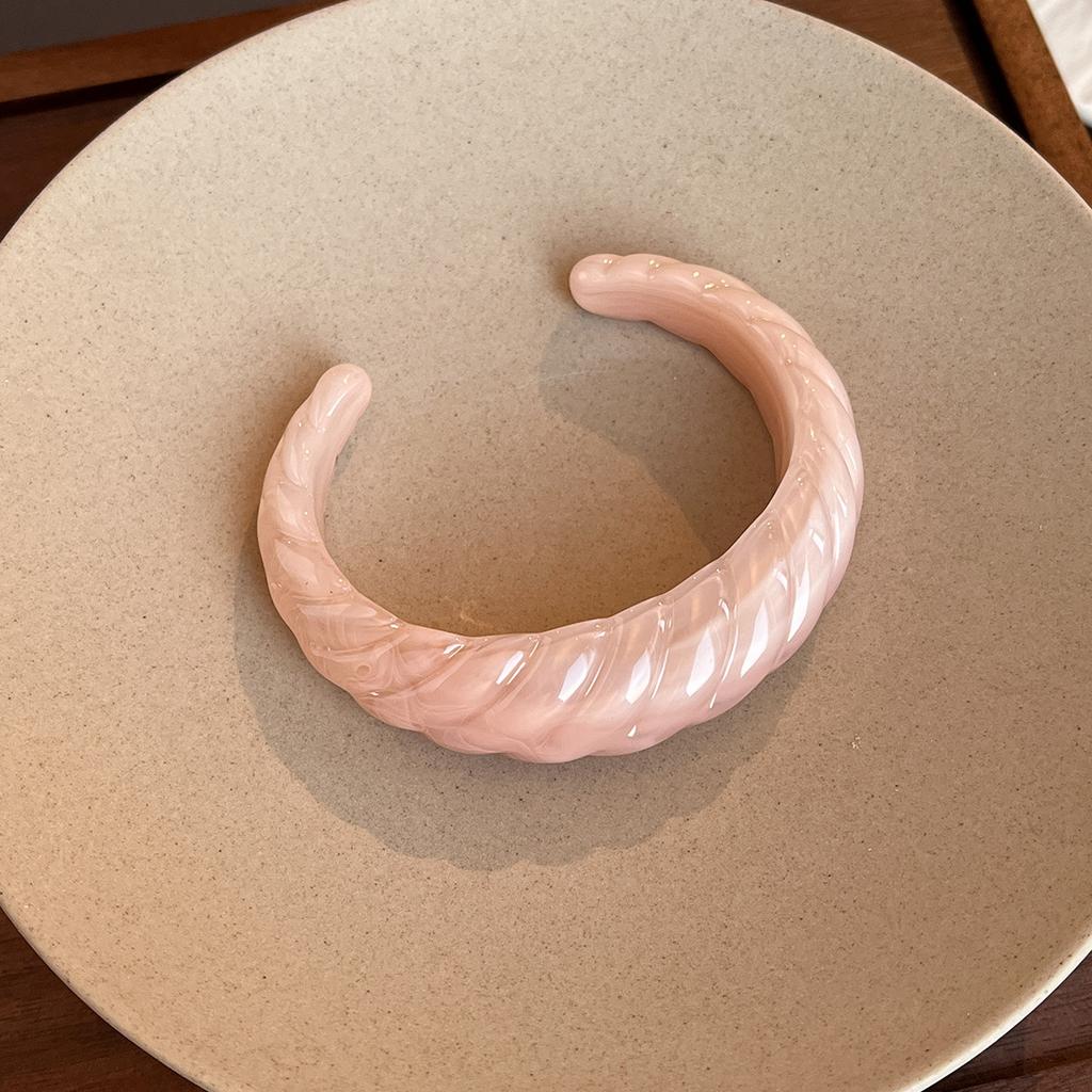 Vintage Threaded Open Bracelet, Premium Smudge Texture Acrylic Bracelet Acrylic Jewelry