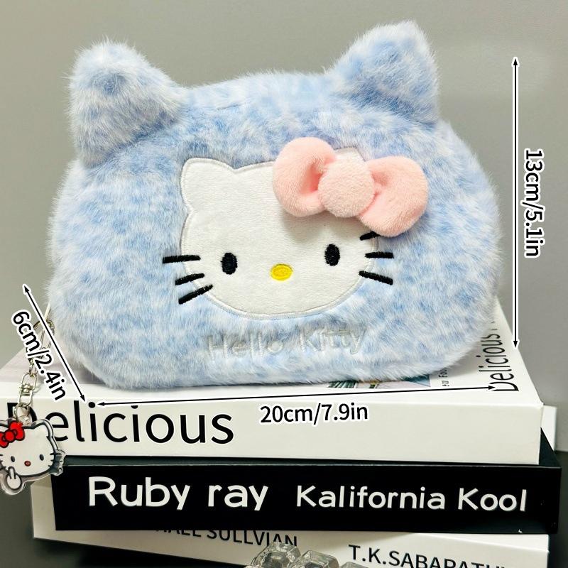 Пенал Hello Kitty Большой вместимости Плюшевый пенал-подставка Hello Kitty Сумка для хранения Hello Kitty Сумка для макияжа Косметичка Органайзер для стола