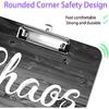 Quote Chaos Coordinator - Plastic A4 Clipboard and Flannel Pen Bag Combination, Low Profile Metal Clip, Decorative, Office, Learning, Cute Clipboard