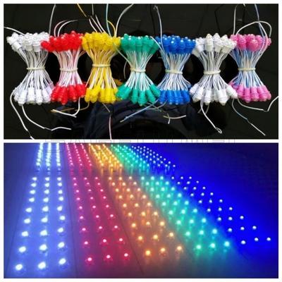 50-500 шт. Красный/Розовый/Зеленый/Синий/Желтый/Белый/Теплый белый 9 мм Светодиодная гирлянда Модуль Пиксельные огни Одноцветный Светодиодный дисплей для вывески