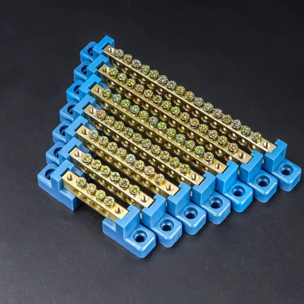 4/6/8/10/12 Отверстий Медная Заземляющая Шина Тип Высокий Мостик Нулевая Заземляющая Проводка Соединение Распределительная Коробка