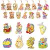 8 шт. 2024 год, пасхальная тема, очаровательный мультфильм, красочный цыпленок и кролик, бумажный подвесной орнамент, подарочная упаковка, сумка, бирка, подвеска, украшение для пасхальной вечеринки