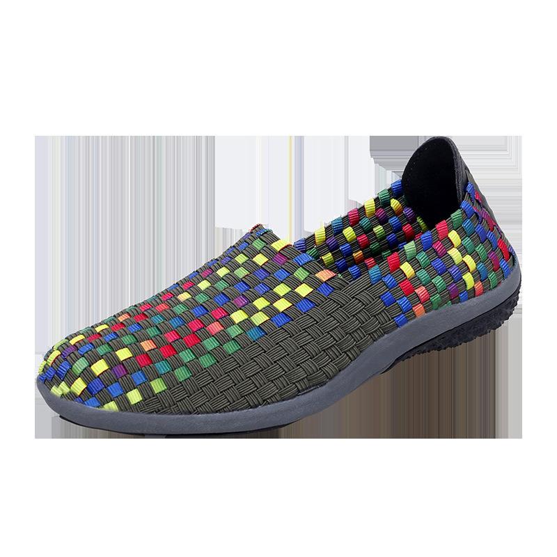 Новая эластичная плетеная обувь камуфляжная полая легкая обувь женская обувь студенческая спортивная и повседневная обувь