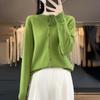 Women's Wool Cardigan: Autumn/Winter Round Neck Long Sleeve Knit Sweater, Slimming & Loose Fit