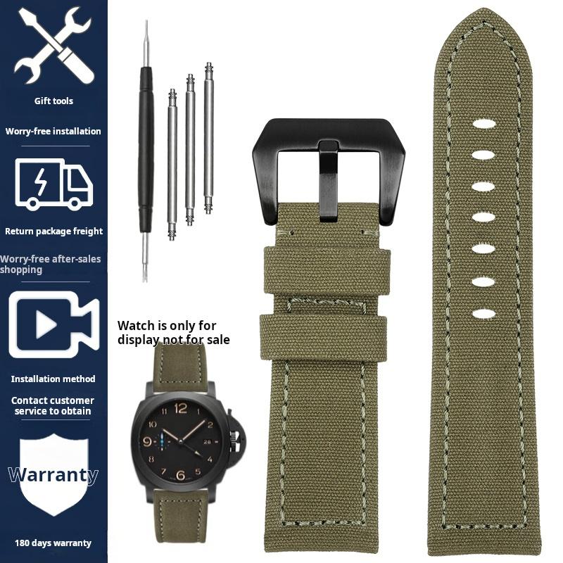 Для Panerai PAM111 441 137 386 Мужские Ремешок для часов Нейлон Холст нейлон Коровья кожа Ремешок для часов 20 22 24 мм Пряжка из нержавеющей стали Аксессуары