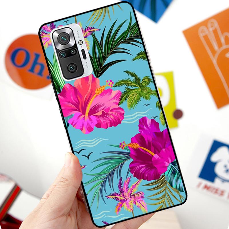 Tropical aloha Hibiscus pattern Case For Xiaomi Redmi Note 12 Pro 11 8 9 10 Pro 9S 10S 11S 12S Redmi 12C 10C 9C 10A Cover