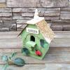 Hanging Wood Bird House for Bird Breeding Handmade Outdoor Bird Nest House for Small Feathered Bird Shelter Nest House