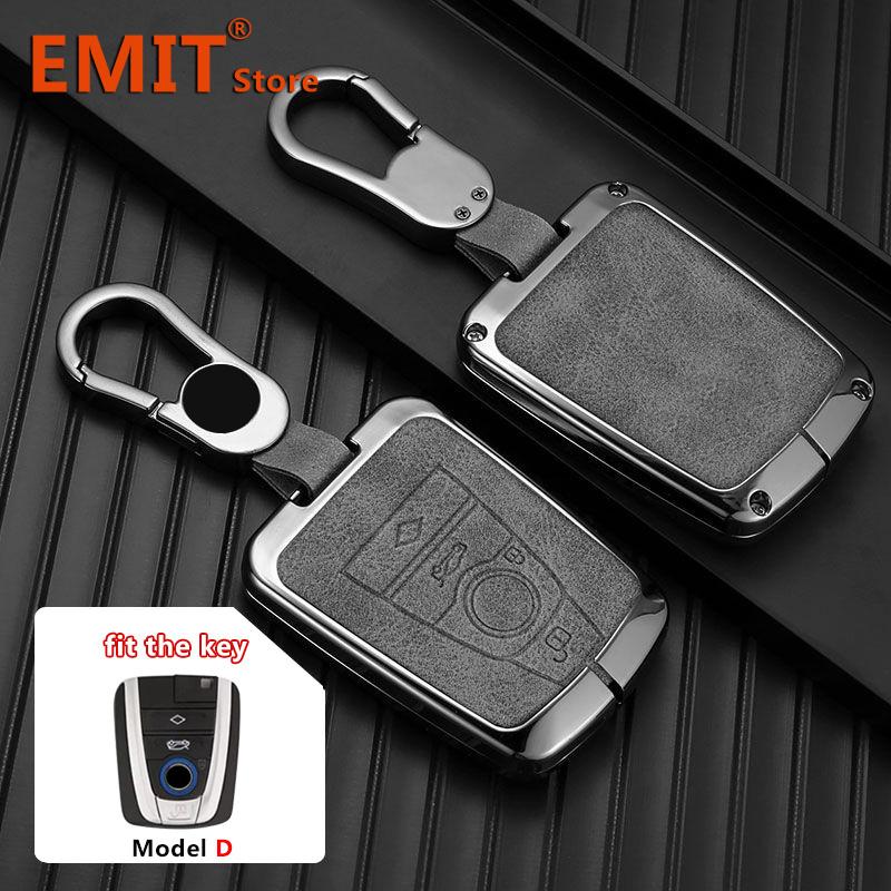 Чехол для автомобильного ключа из цинкового сплава из натуральной кожи, подходит для BMW I3 I8 Series, защитный чехол для ключа, брелок, аксессуары для интерьера