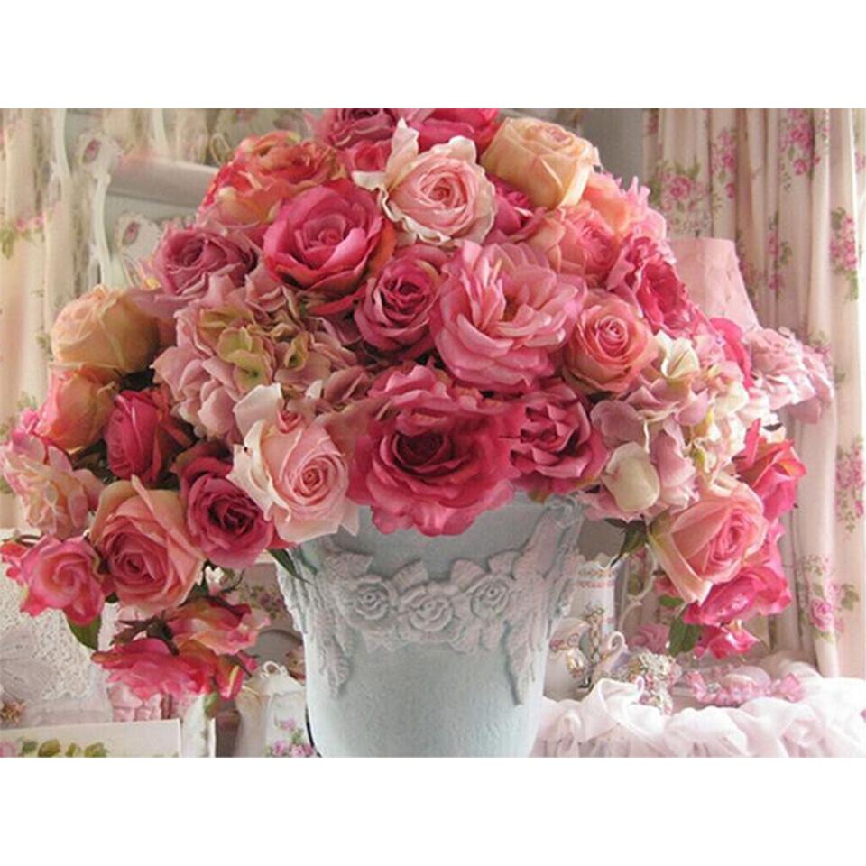 5D DIY Алмазная картина цветок горный хрусталь картина полная круглая алмазная вышивка мозаика изделия ручной работы украшение дома