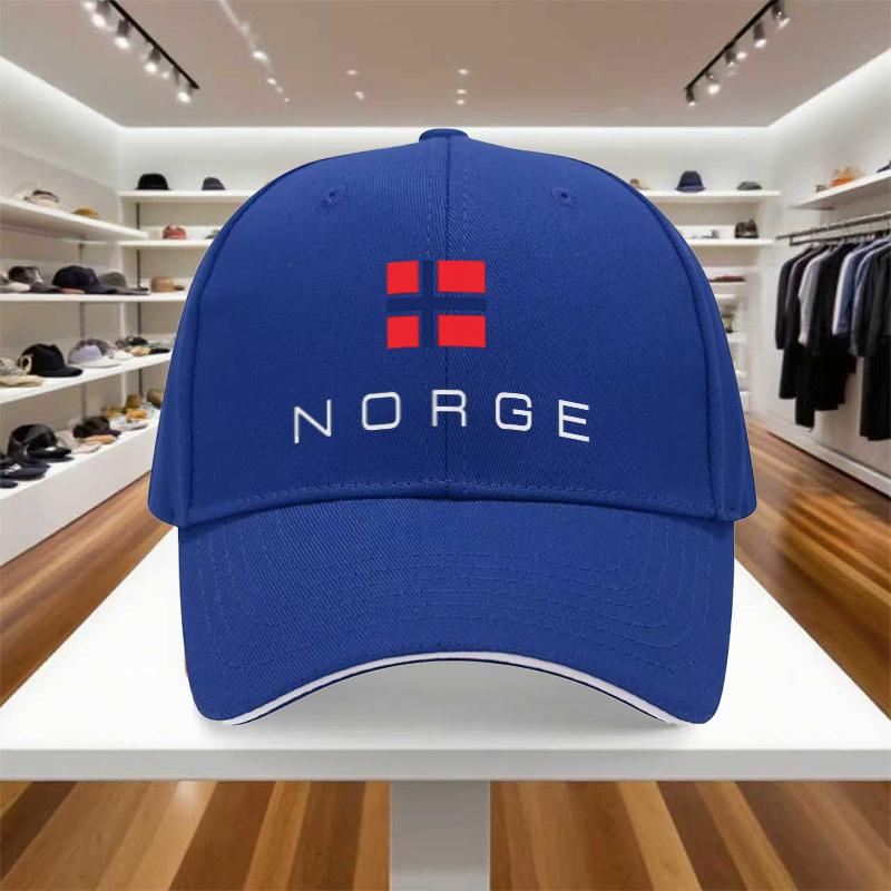 pc Norwegian Flag Baseball Cap for Men Women Norway National Pride Adjustable Unisex Hat with Norwegian Flag Colors (RedWh
