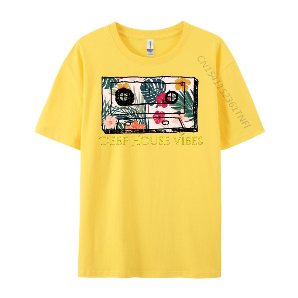Deep House House Music Cassette Tape T Shirts For Unisex Original Unisexs Tshirts Graphic Cotton Short Sleeve