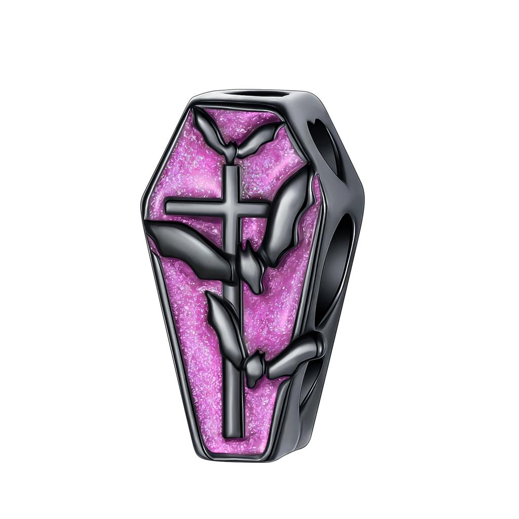 S925 стерлингового серебра милые фиолетовые подвески кошка собака бабочка цветок цепочка безопасности подвески подходят оригинальный браслет своими руками