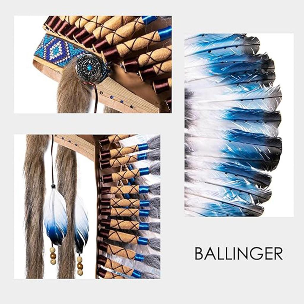 Indian Feather Headdress Hat Hair Accessory for Masquerade Dance Burlesque Party