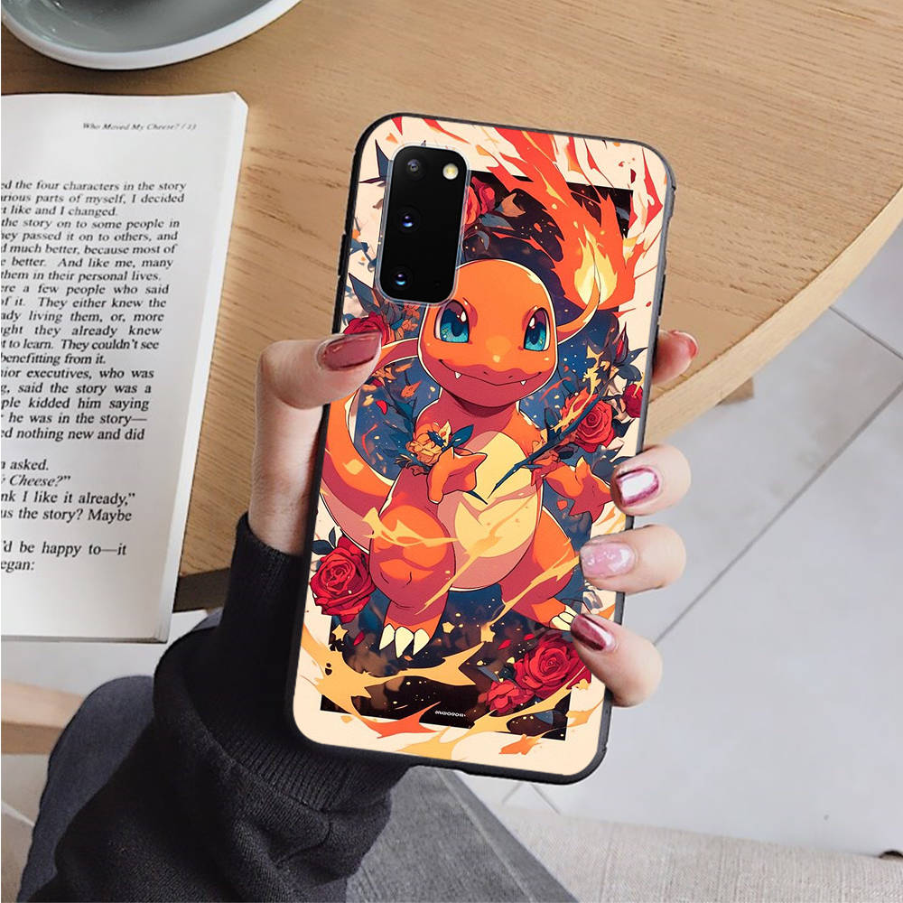 Чехол AP3 Charmander Pokemon Black для iPhone 16 15 Plus 14 13 12 11 Pro 8 7 6S SE 5S X XR XS Max Realme C30 C33 C31 9I Huawei Y8P Y9 Sofe Cover