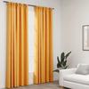 VidaXL Blackout Curtains Linen Look and Hooks 2 Pcs Yellow 140x245cm