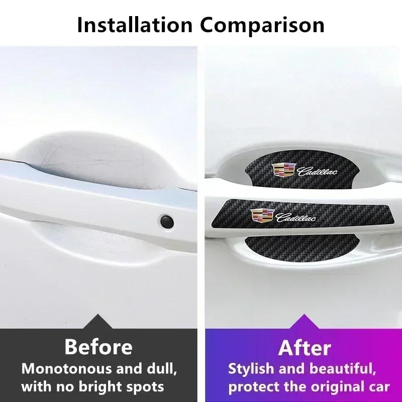 Luminous Car Door Handle Stickers Anti‑Scratch Decals for Cadillac Escalade CT4 CT5 CT6 XT4 XT5 XT6 CTS ATS SRX XTS STS SLR