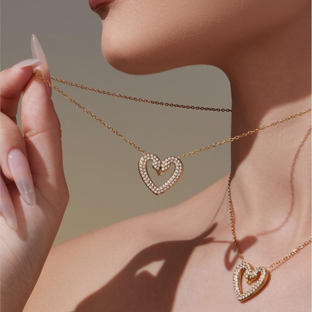 Swan Heart Ring Earrings Bracelet Necklace In Stainless Steel 18k Gold Plated Chain Neckalces Bracelets Rings Earring for Women