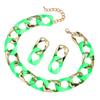 Women Colorful Earrings and Necklace Set Geometric Hip Hop Women Neck Jewelry Daily Wear Jewelry Set for Any Occasion