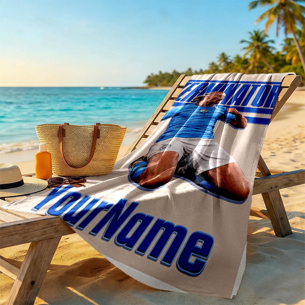 Haaland Customizable Name Beach Towel Soft Durable Quick-Dry Portable for SwimmingBeachCamping Travel Beach AccessoriesGym