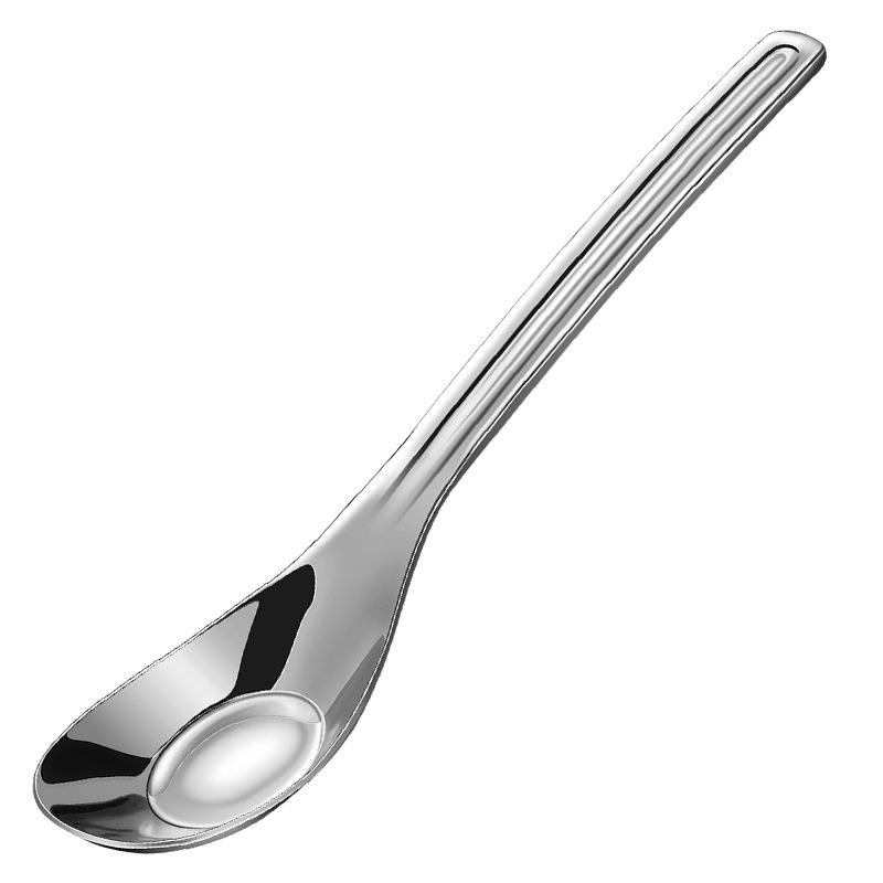 Золотая серебряная десертная ложка из нержавеющей стали с длинной ручкой, креативная ложка в форме головы Юаньбао, бытовые принадлежности для кормления детей