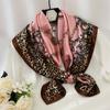Women Fashion Square Vintage Print Satin Neckerchief Sun-Proof Scarf Scarves Shawl High Quality 1PC 90*90cm