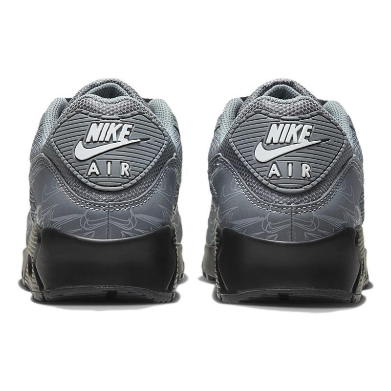 Nike Air Max 90 Cool Grey Reflective Men Sneakers Black White DZ4504-002