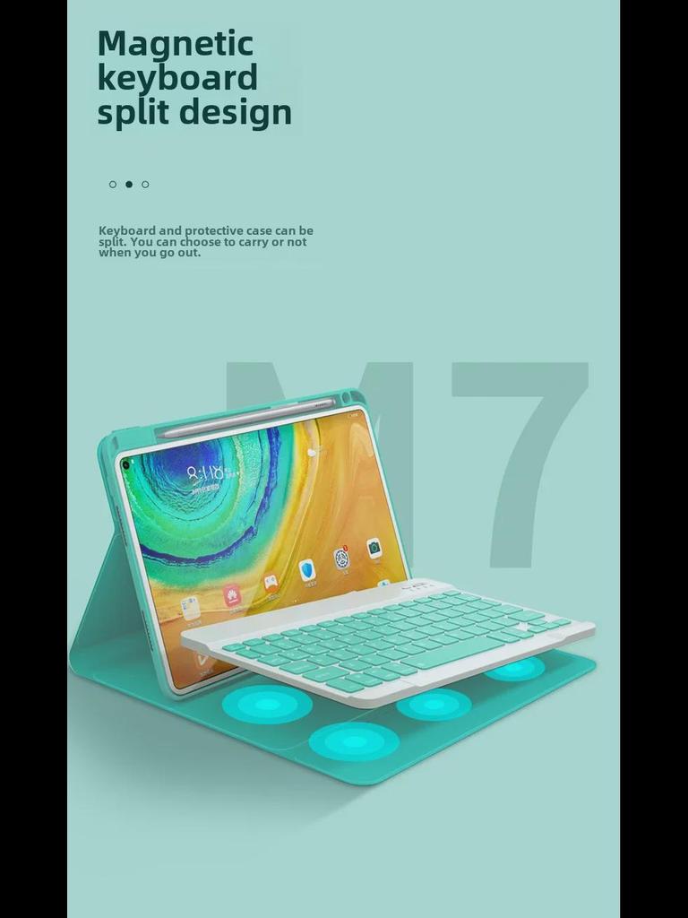 Совместимый комплект Bluetooth-клавиатуры и мыши для Huawei MatePad 10.4/11/V7 Pro/10.8/12.6 с гнездом для стилуса