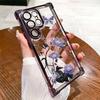 Милый цветочный прозрачный чехол с гальваническим покрытием для Samsung Galaxy S26 S25 S22 S23 Ultra S24FE A56 A36 A16 A55 A35 A54 5G