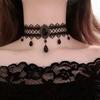 Gothic Black Lace Necklace For Women Girl Boho  Pearl Sexy Lace Choker Punk Dark Lolita Style Halloween Jewelry