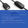 Adapter LED Lamp With ON OFF Switch USB 2.0 Extender Cord Power Supply Line USB Extension Cable