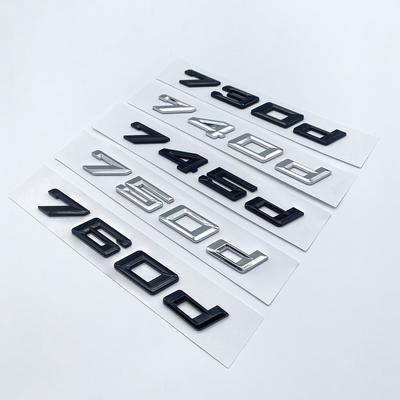 Новые цифры и буквы шрифта 730d 740d 745d 750d 760d верхняя эмблема ABS для BMW 7 серии багажник автомобиля табличка с логотипом наклейка черный