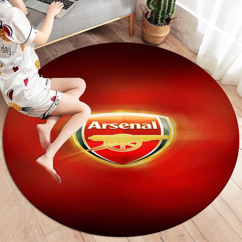Arsenal F Round Area Rug,Carpet Rug for Living Room Bedroom Sofa Playroom Decor,Non-slip Floor Mat
