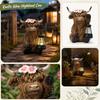 Солнечная полимерная статуэтка highland коровы для сада с фонарем, декоративный светильник для улицы, двора, патио, крыльца, акцент для ландшафта
