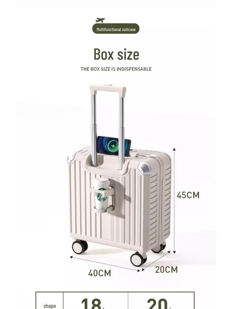 Многофункциональный 18-дюймовый чемодан для ручной клади для девочки с замком TSA и 20-дюймовым отделением для хранения