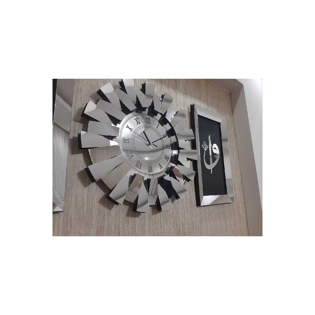 3-piece Wall Clock Roman Numeral 3d Piano Model Mirrored Plexi Silver Elif Vav