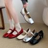 Inner Heightening Version~ Retro Gypsy Star Riveted Ballet Single Shoes Women's 2025 Spring One-word Buckle with Shallow Mouth Mary Jane Shoes