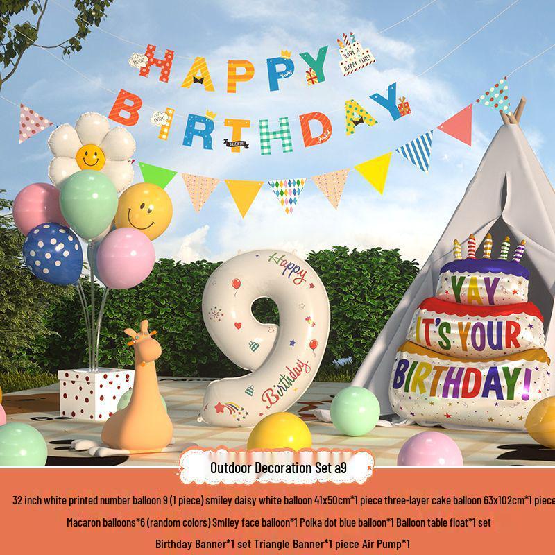 Сяохуншу Первый день рождения Кемпинг Вечеринка Шары и Баннер для Детей