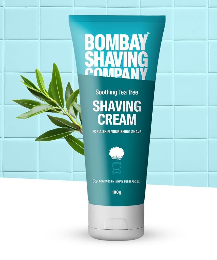 Крем для бритья Bombay Shaving Company с маслом чайного дерева, экстрактами алоэ вера и ментола, 100 г