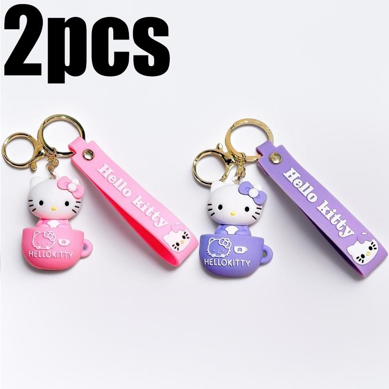 Милый Мультяшный Брелок Hello Kitty Брелок-Чашка Брелок для Ключей Автомобиля Женский Девочка Школьная Сумка Сумка на Плечо Ребенок Кавайный Подарок Фестивальные подарки