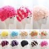 Women 3D Flowers Design Bath Cap Waterproof Elastic Soft Bath Shampoo Hat for Ladies Diving Swimming Beach Cap Bathroom Supplies
