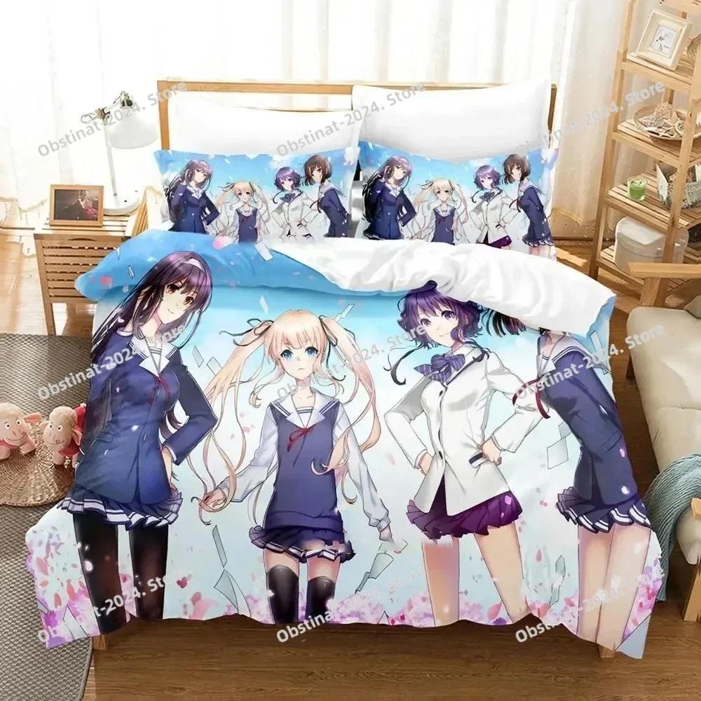 Аниме Saekano Как воспитать скучную девушку Комплект постельного белья Пододеяльник Полный Queen King Размер Наволочка Постельное Белье Печатный Односпальный Twin