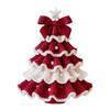 Handmade Crochet Christmas Tree DIY Crochet Christmas Tree Kit with Bow Faux Pearl Decor Holiday Craft Starter Set for Beginners