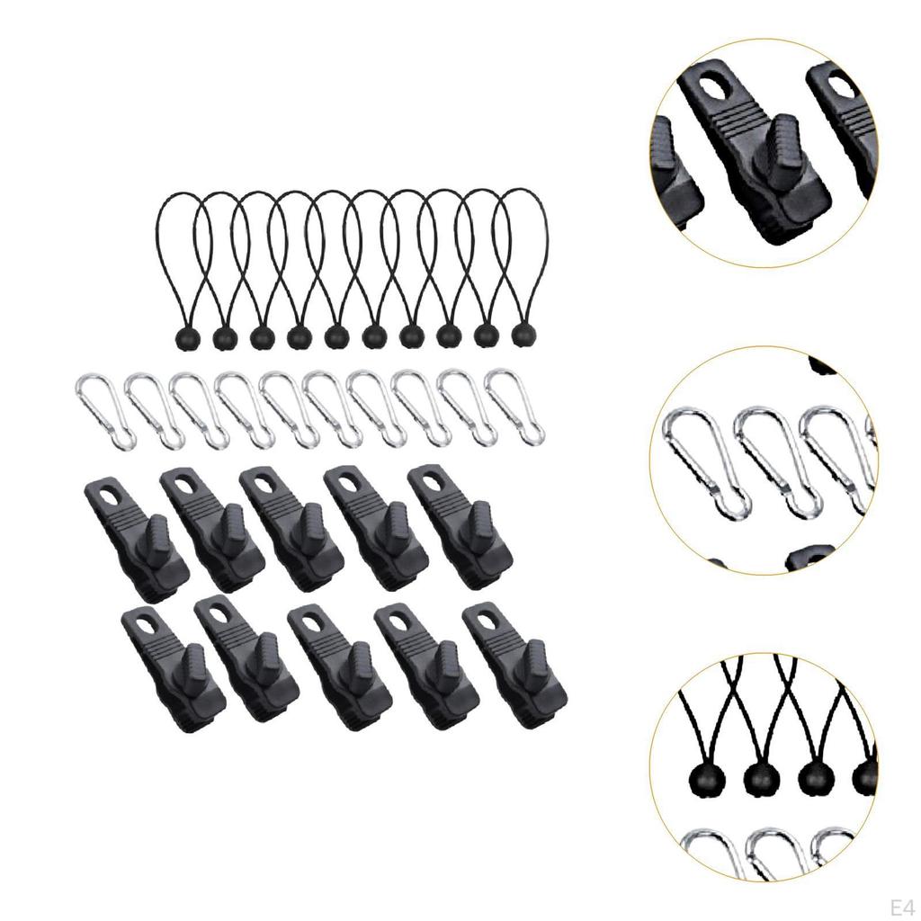 30 шт./компл. зажимы для брезента, карабины, инструменты для кемпинга, пряжка, зажим для палатки, замок, ручка для улицы