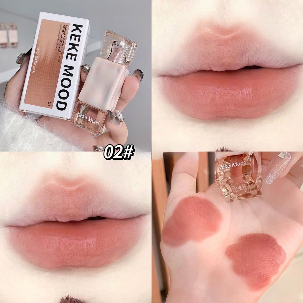 Новая Тайская помада с молоком, кофе, мягкий туман, кубик льда, глазурь для губ, желе для губ, женская нестандартная помада, блеск для губ, грязевой блеск для губ