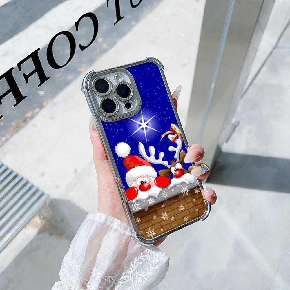 Чехлы для телефонов Ae111 Merry Christmas design с гальваническим покрытием из ТПУ для Xiaomi 11 Lite 5G Redmi Note 13 11 Pro 12C 9S 14C Huawei с защитой на четыре угла
