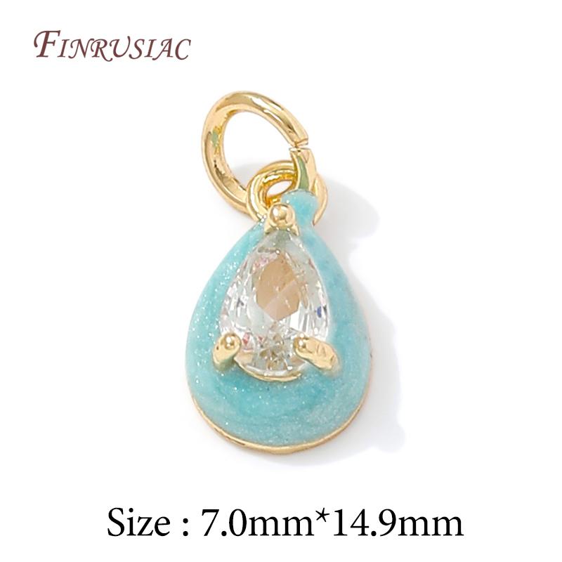 14K Gold Plated Enamel Charms with CZ Crystal,Heart Moon Pendant For DIY Jewelry Making,DIY Bracelet Necklace Earring Supplies